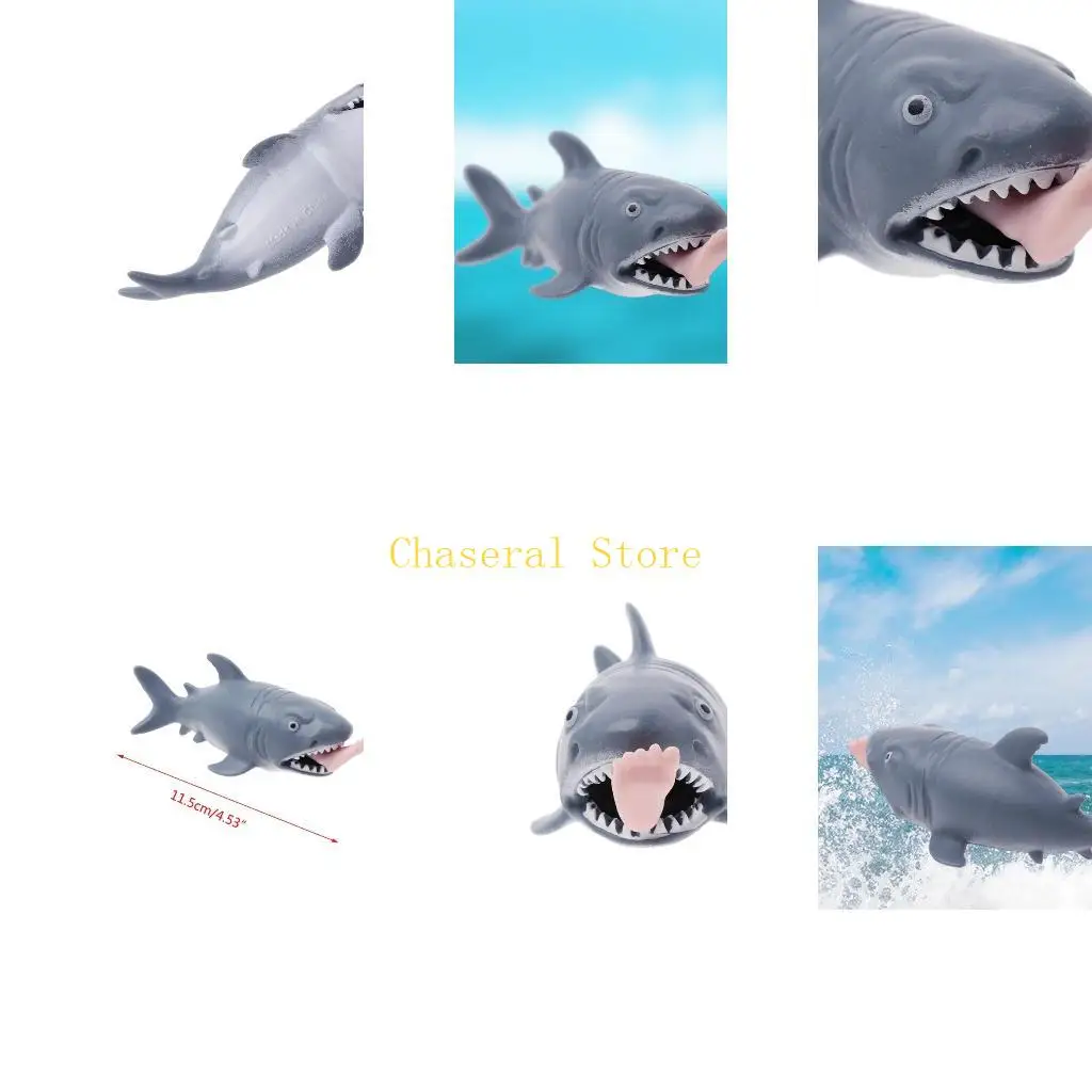 

E7CE Акула Squeeze Vent Игрушка Забавное средство для снятия стресса Пресс для плевания ног Дети Новинка Подарок