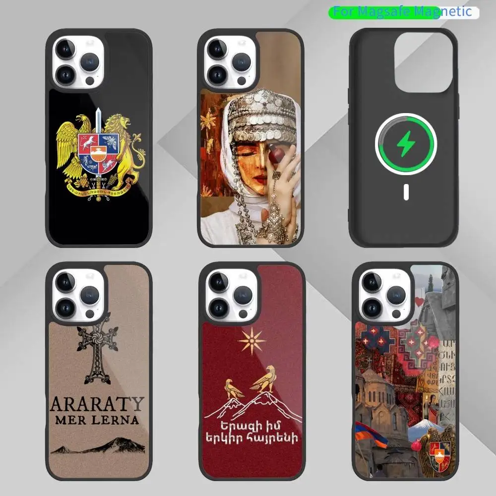 

The A-Armenia Flag Passport ART Phone Case For iPhone17,16,15,14,13,12,11 Plus,Pro Max Magnetic For Magsafe Wireless Charging