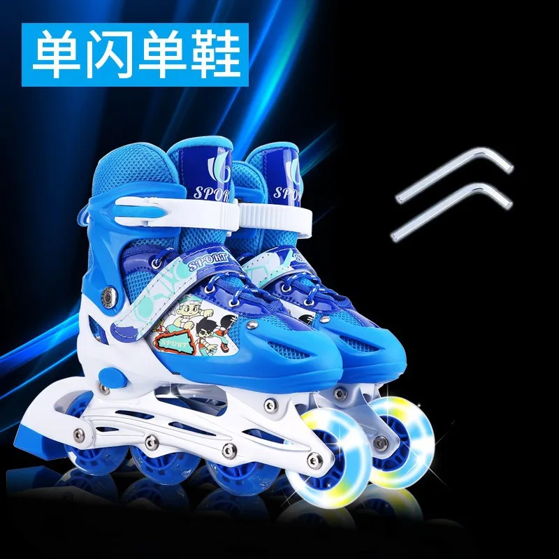 

Children's single flash roller kids skates inline adjustable skates