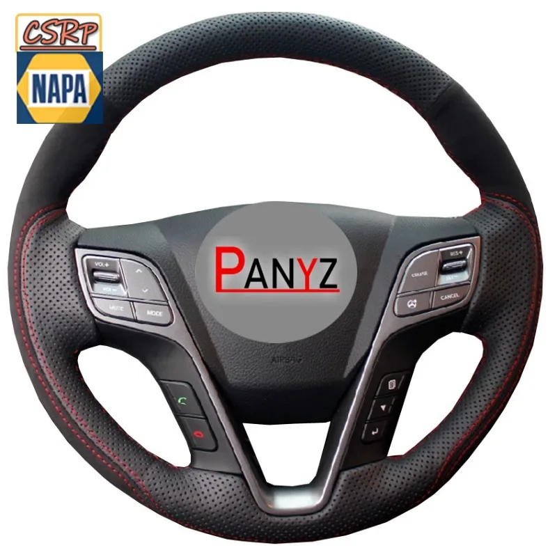 Hand Stitched Sports style leather&suede Car Steering Wheel Cover for Hyundai I40 2011-2019 Braid Steering Cover Accessory