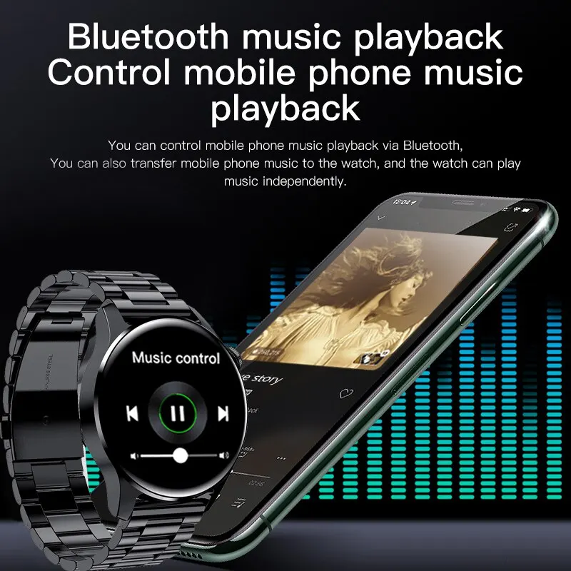 2023 LIGE Bluetooth Call Smart Watch Men w pełni dotykowy Sport zegarki Fitness Men wodoodporny inteligentny zegarek z funkcją pomiaru rytmu serca Man Android IOS