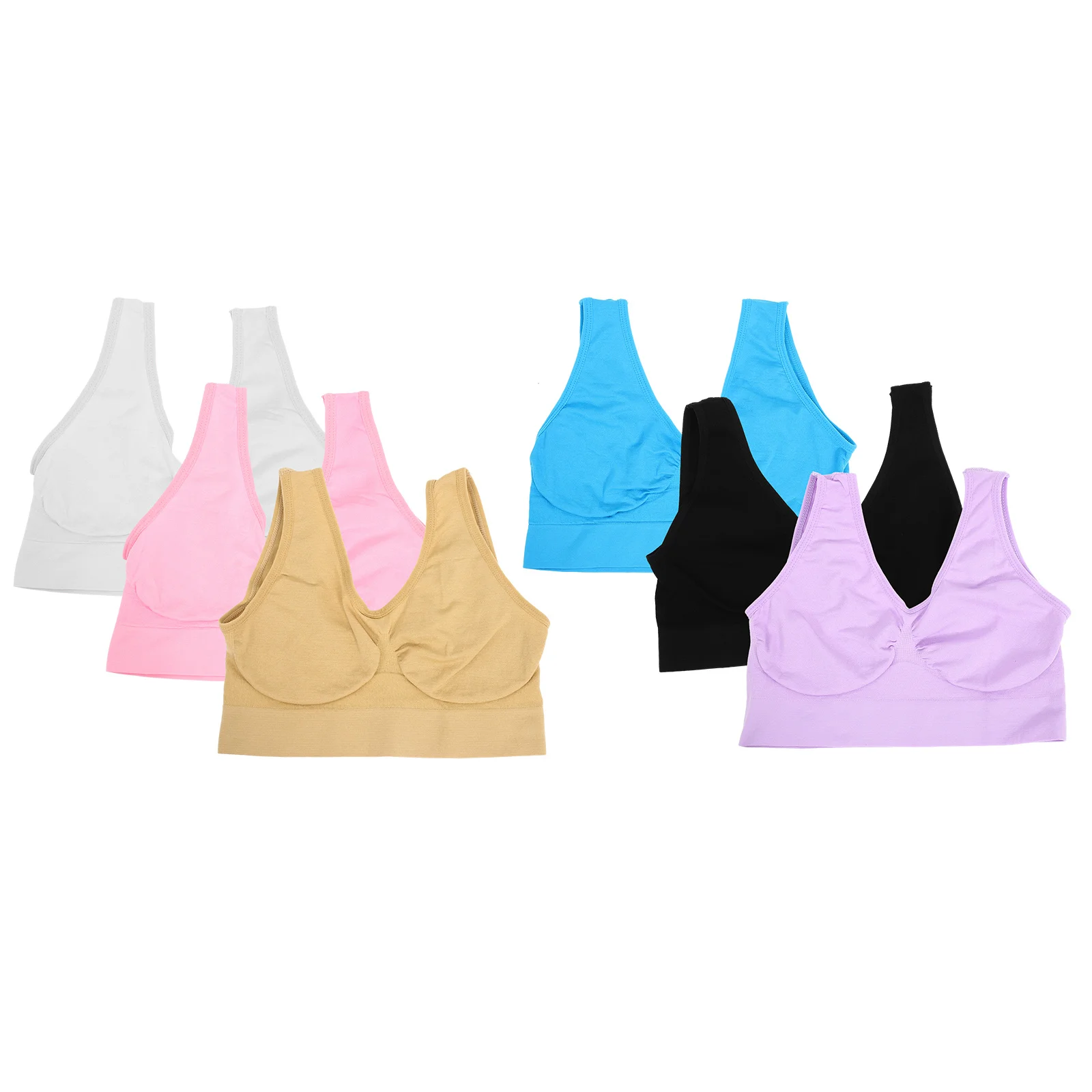 

6Pcs Seamless Sports Bra Comfortable No Discomfort Shoulder Back Support Various Sizes Breathable Sweat Absorbent High