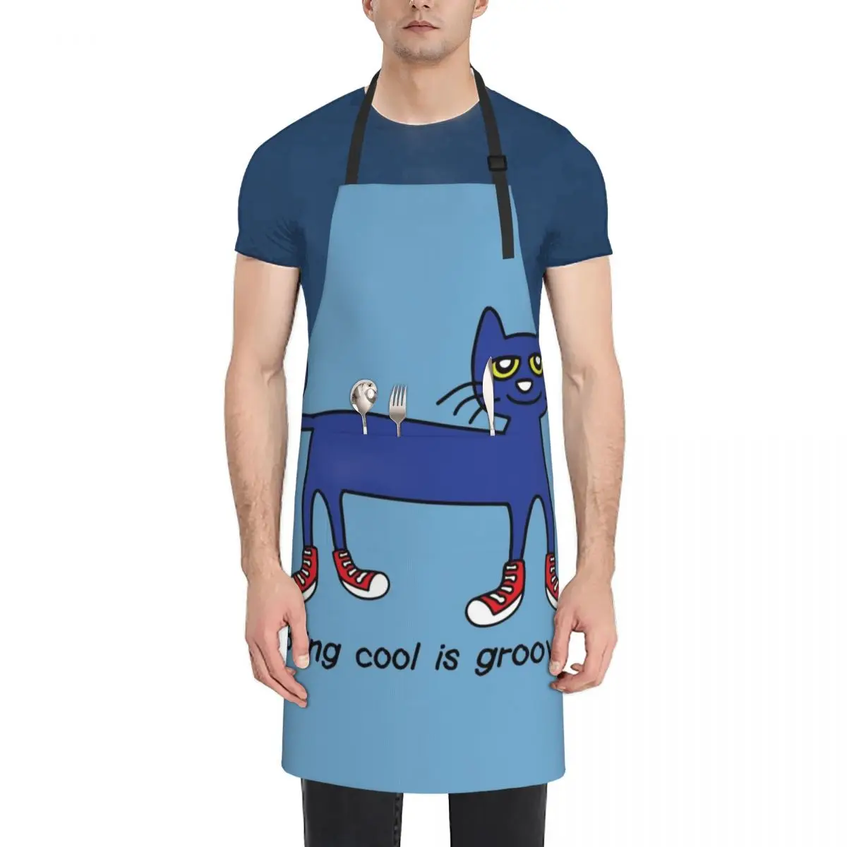 

Pete the cat and his four groovy buttons Apron Smock for hairdressing christmas For Cooking Kitchen accessories Apron