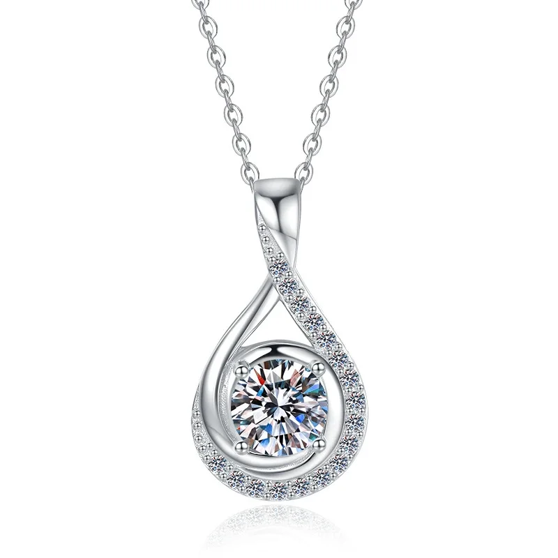 

EyeZFSILVER модный тренд, классическое серебро 925 пробы, роскошное ожерелье с муассанитом 1 карат, женские аксессуары, вечерние ювелирные изделия, подарок HK0101