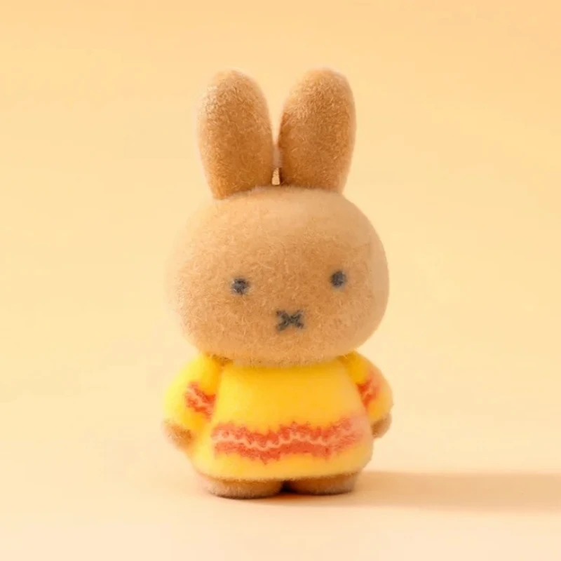 Kawaii Flocking Miffy Rabbit Statue Cute Cartoon Desk Decor Figurine Desktop Ornament Home Car Shelf Decoration Collectible Gift view 6