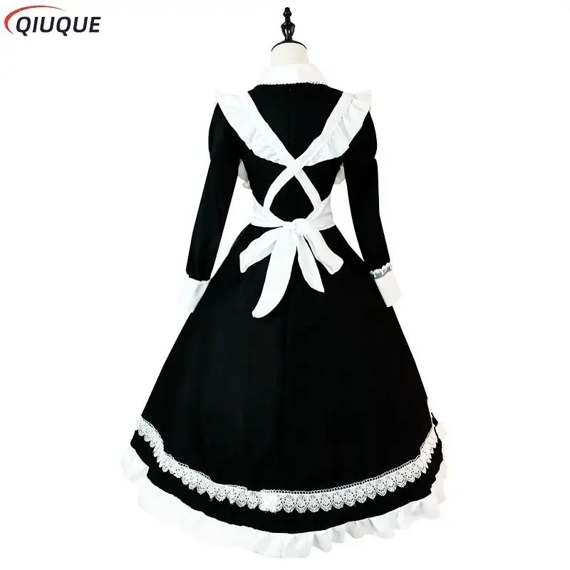 Abito da cameriera da donna Abito Lolita carino kawaii Cafe costume nero bianco uomo uniforme grembiule lungo abito mucama costume cosplay
