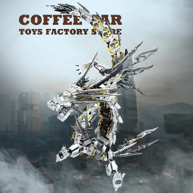 Mechanical Animal Building Bricks MOC Set Mech Dragon Blocks Children Toys Mecha Elk 3D Model Adult Boys Kids Birthday Gifts NEW