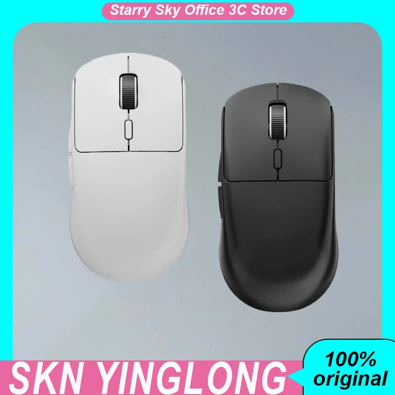 SKN Yinglong Wireless Mouse Bluetooth Tri Mode Paw3950/Paw3395 Double 8k Low Latency Ergonomics Customized Gaming Mouse Laptops