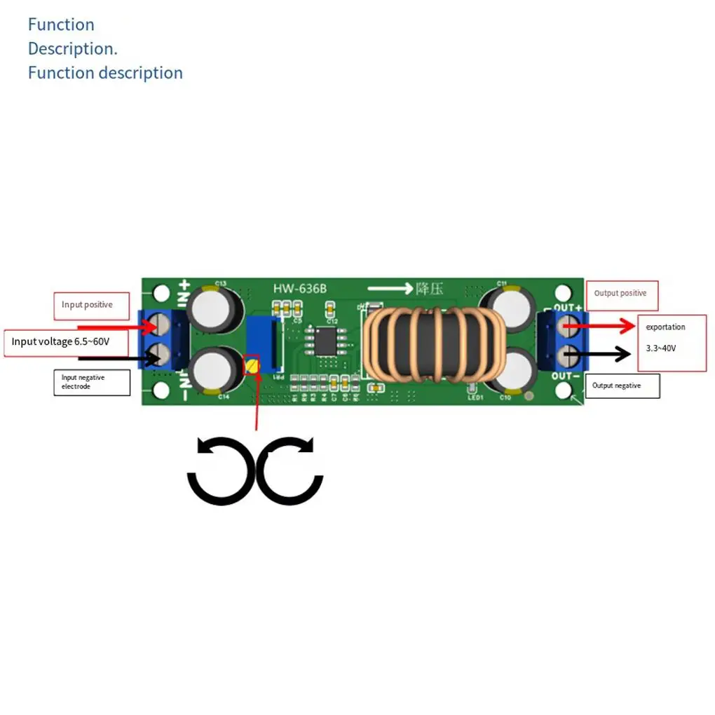 60V 48V 36V 24V to 19V 12V 9V 5V 3V Car Charger Regulator Power Supply Adjustable 10A step up Module Buck converter module