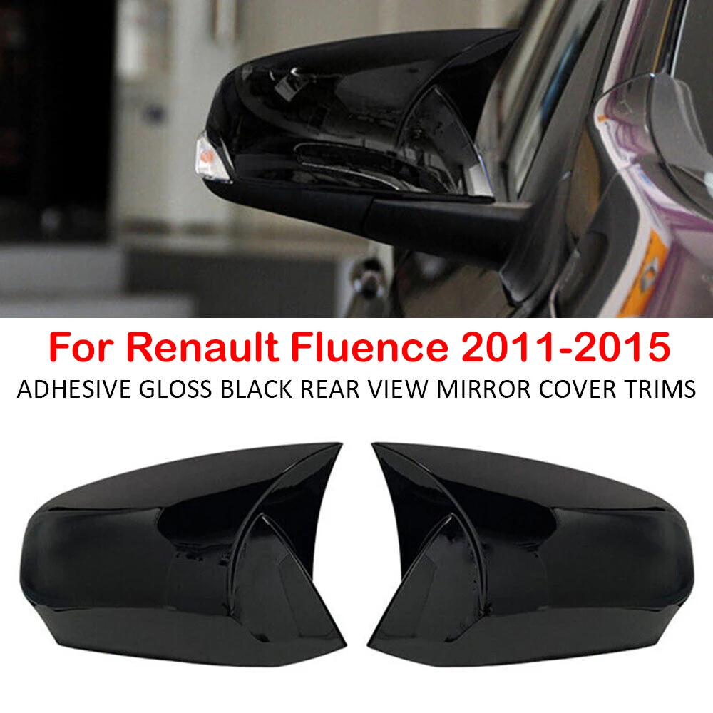 For Renault Fluence 2011-2015 Car Rearview Side Mirror Cover Wing Cap Sticker Exterior Door Rear View Case Trim Carbon Fiber