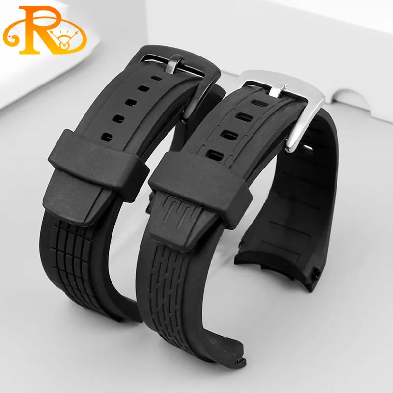 26mm Black Silicone Strap For Seiko VELATURA/SRH 006 013 SPC007J1 SNAE17 men\'s Sports rubber watchband Watch accessories