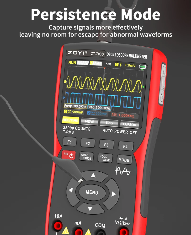 ZOYI ZT-703S 3-in-1-Oszilloskop-Multimeter mit 3,5-Zoll-IPS-Display, 25000 Zählungen, Zweikanal, 50 MHz Bandbreite, 280 MSa/s hoch – Detail 8