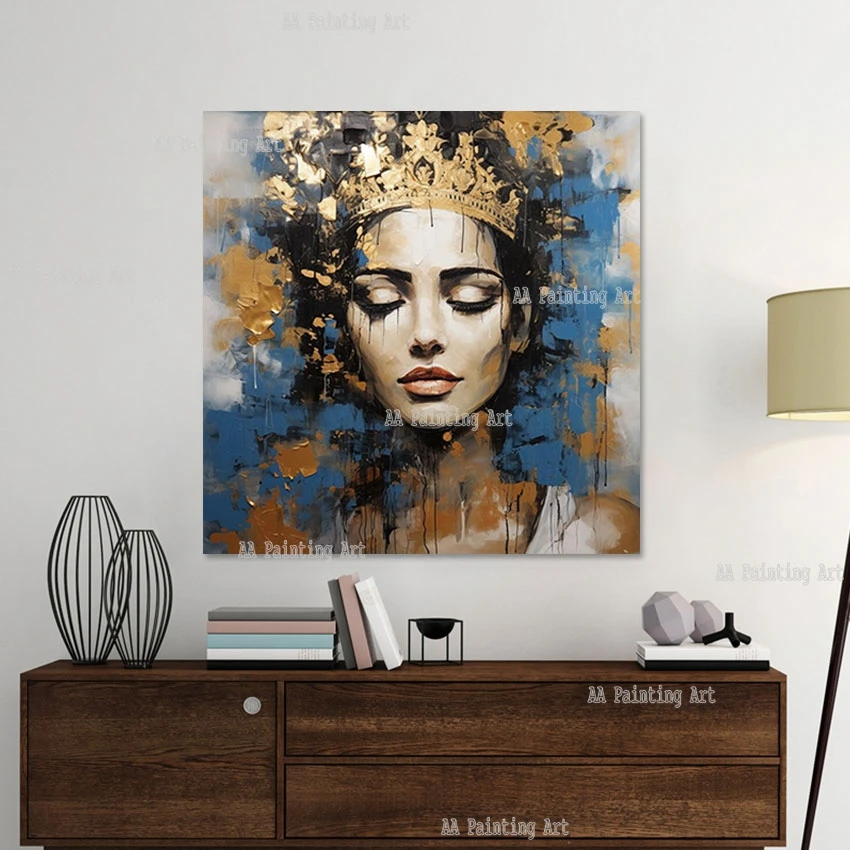 

Luxury Canvas Sexy Lady Portrait Oil Painting Hotel Decor Large Hand-painted Queen Portrait Paintings Art On Canvas For Wall