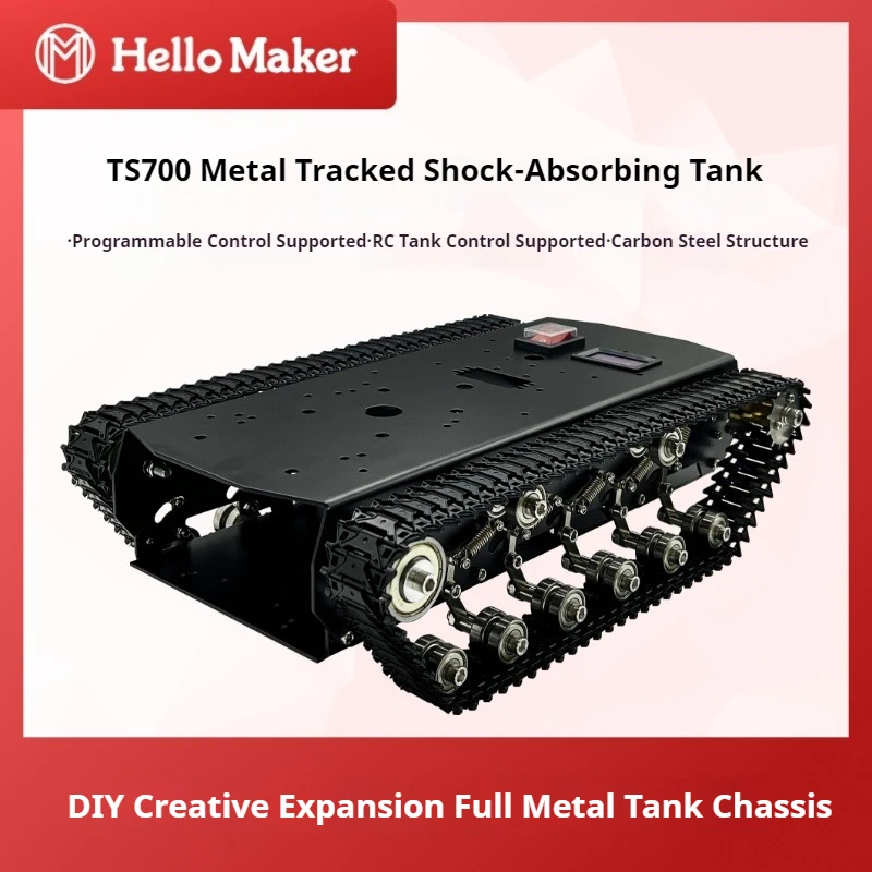 TS700 全金属製無限軌道シャーシ、ロボティクスオープンソース開発プラットフォーム、リモートコントロール ATmega328P