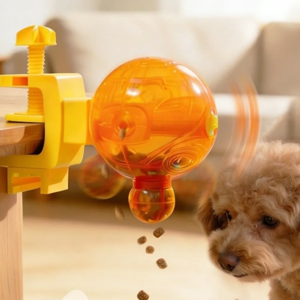 

Adjustable Clamp Pet Leakage Food Toys Visible Puzzle Dog Treat Dispenser Self-Serve Rotating Design Pet Treat Toy Daily Feeding