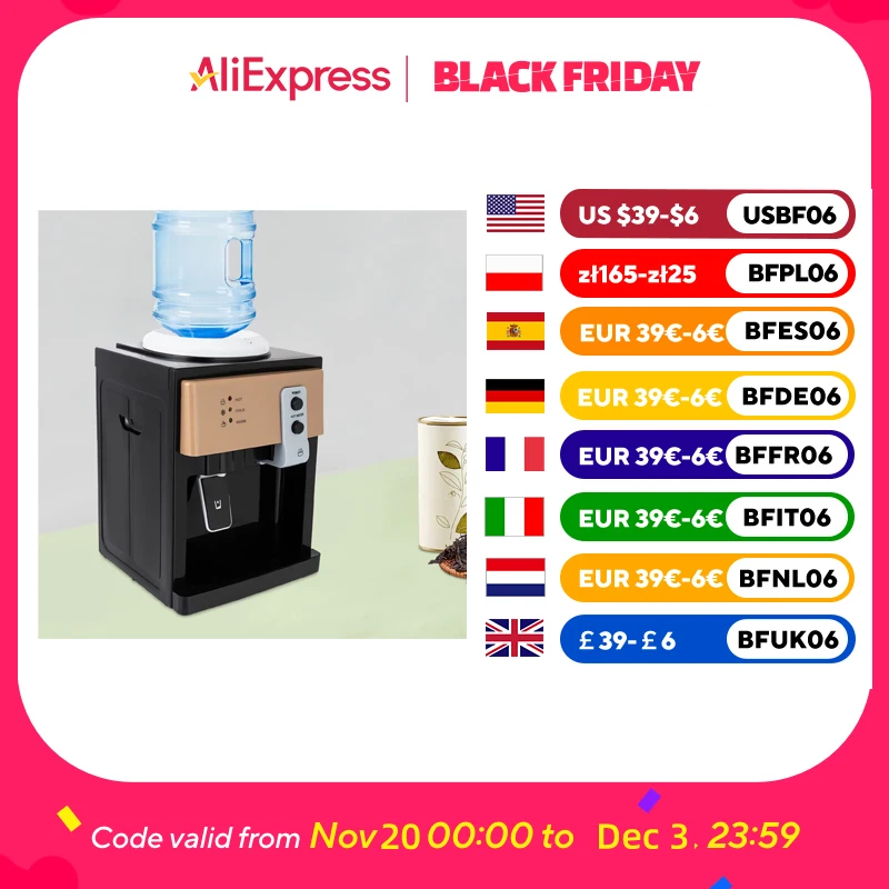 

110 В США электрический диспенсер для горячей и холодной воды, универсальный настольный диспенсер для воды с верхней загрузкой для домашнего офиса, гостиной