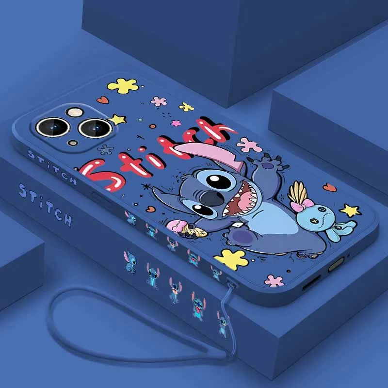 ديزني الآيس كريم غرزة لسامسونج غالاكسي S25 S24 S23 S22 S21 S20 FE لايت زائد الترا السائل اليسار حبل جراب هاتف