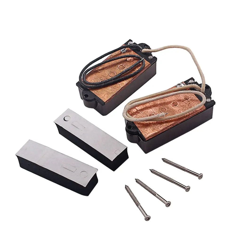 

2 шт., звукосниматели с отверстиями для звука P-Bass, универсальные бесшумные бас-гитары, струнный мостик, запасные части для инструментов, поставки