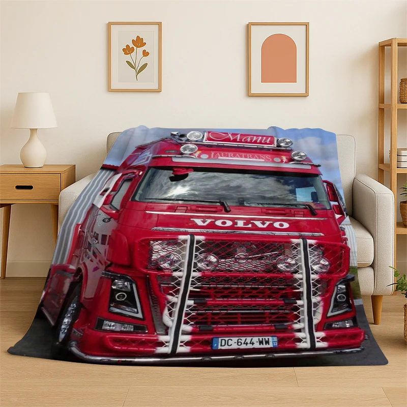 Retro Trucks V-Volvo Creative Soft Plush Blanket,Flannel Throw Blanket for Living Room Bedroom Bed Sofa Picnic Hiking Napping