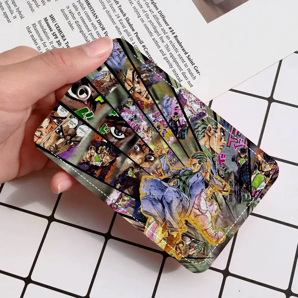 

Anime JoJo Bizarre PU Soft Leather Rectangular Key Card Holder Induction Elevator Protection Cover Youth Faion Accory