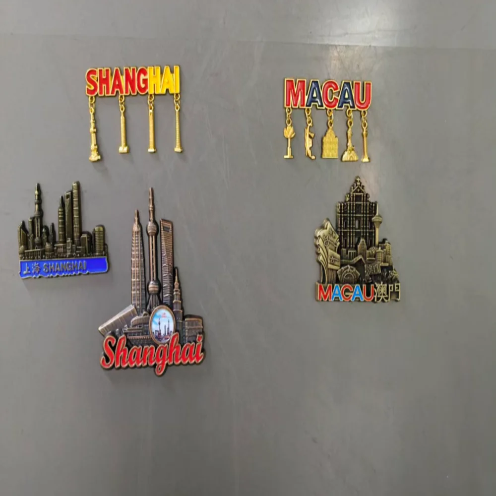 3D Chinese Architecture Fridge Magnets, Shanghai & Macau Landmarks, Home Decor, Travel Souvenirs & Creative Gifts