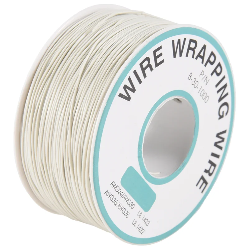 ONCE 305M White PVC Coated Tin Plated Copper Wire Wire-Wrapping 30AWG Cable Roll