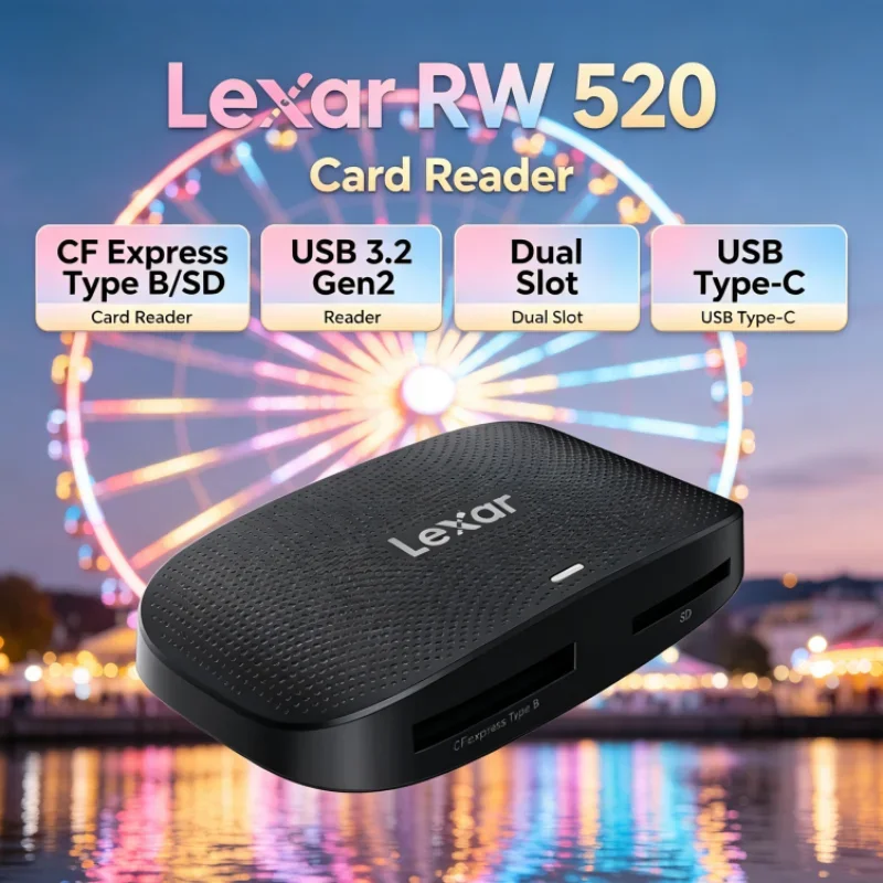 Lexar RW520 Memory Card Reader USB 3.2 Gen 2 CFexpress Type B SD Card Reader High Speed 8K RAW for Photo Transfer