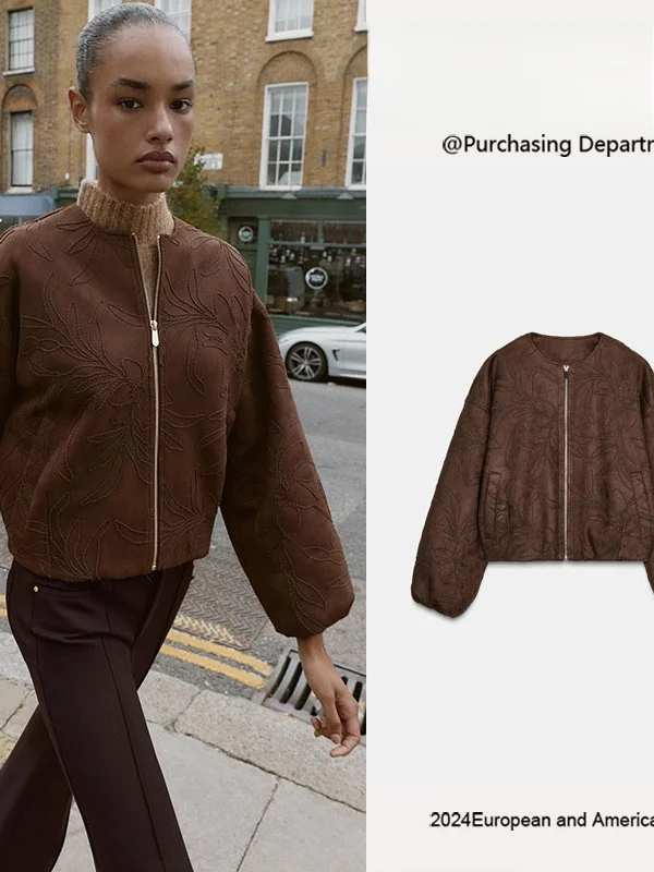 Ele brodé Fce Pilot Jaet vêtements d'extérieur pour femmes 2025 automne Collection qualité tissu Sli Fem manteau