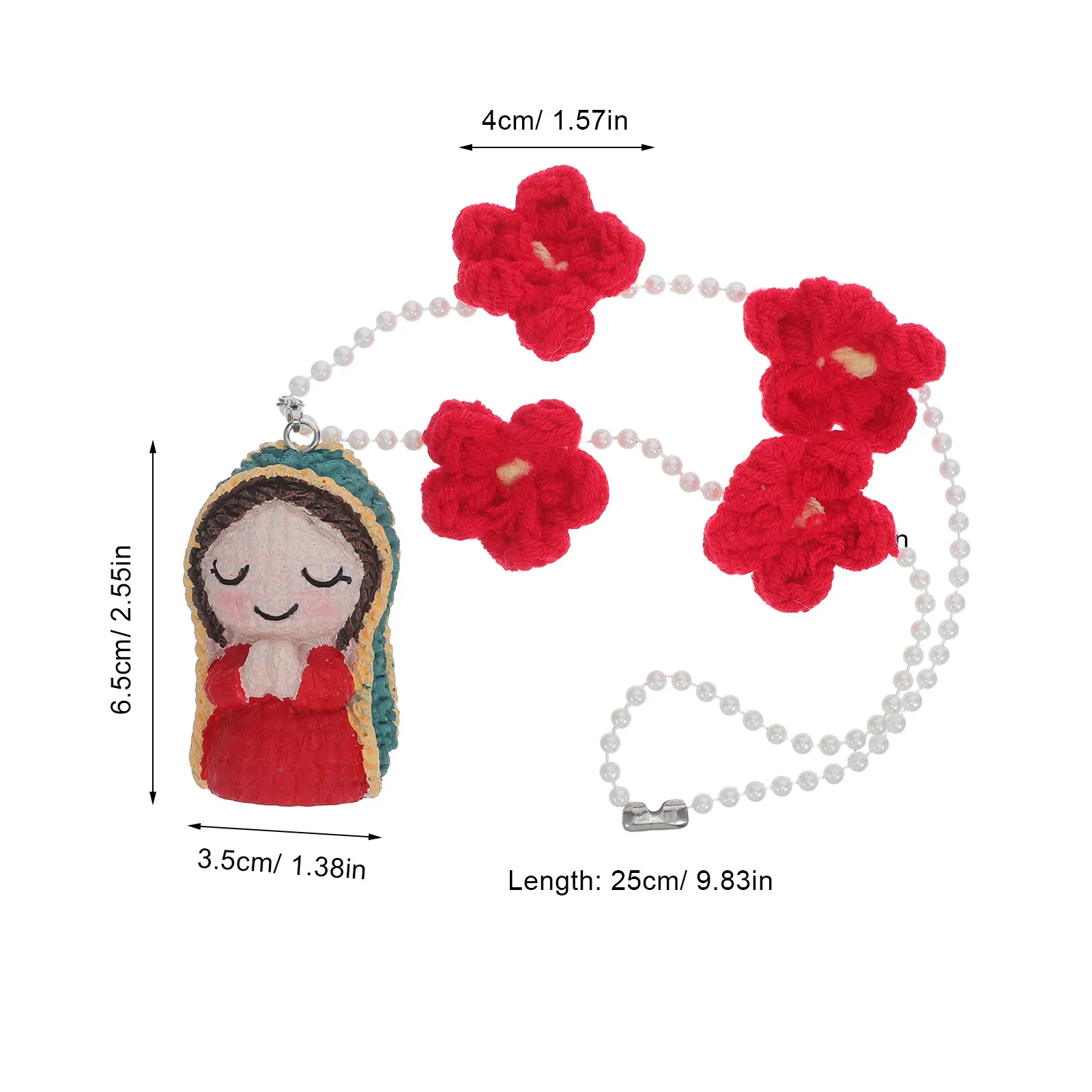 Virgin Mary Rearview Mirror Hanger Resin Car Pendant Spiritual Car Decor Interior Aesthetic Rear View Mirror Ornament