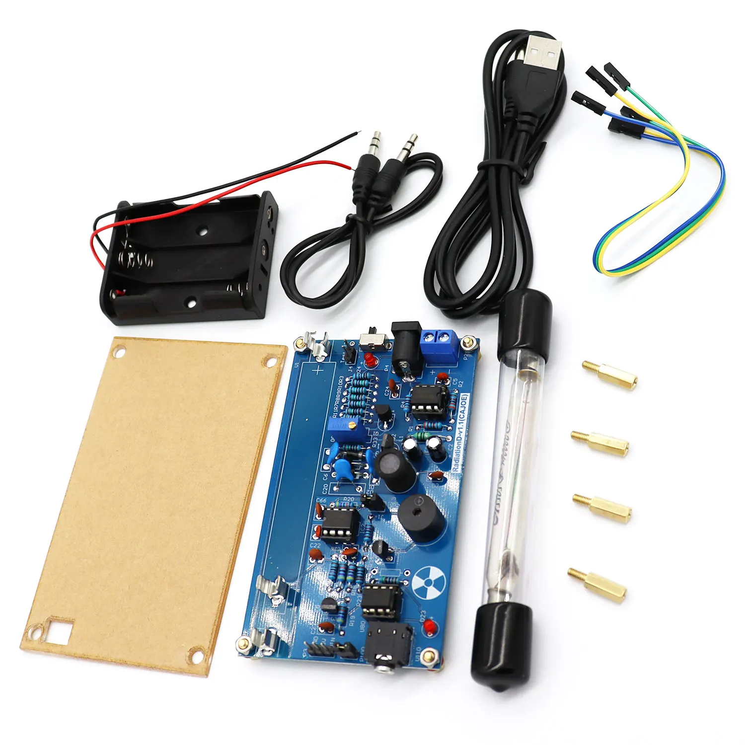 Gemonteerde DIY Geigerteller Kit, Gemonteerd Stralingsdetectorsysteem Miller Tube Nucleaire Stralingsdetector Geigerteller Kit