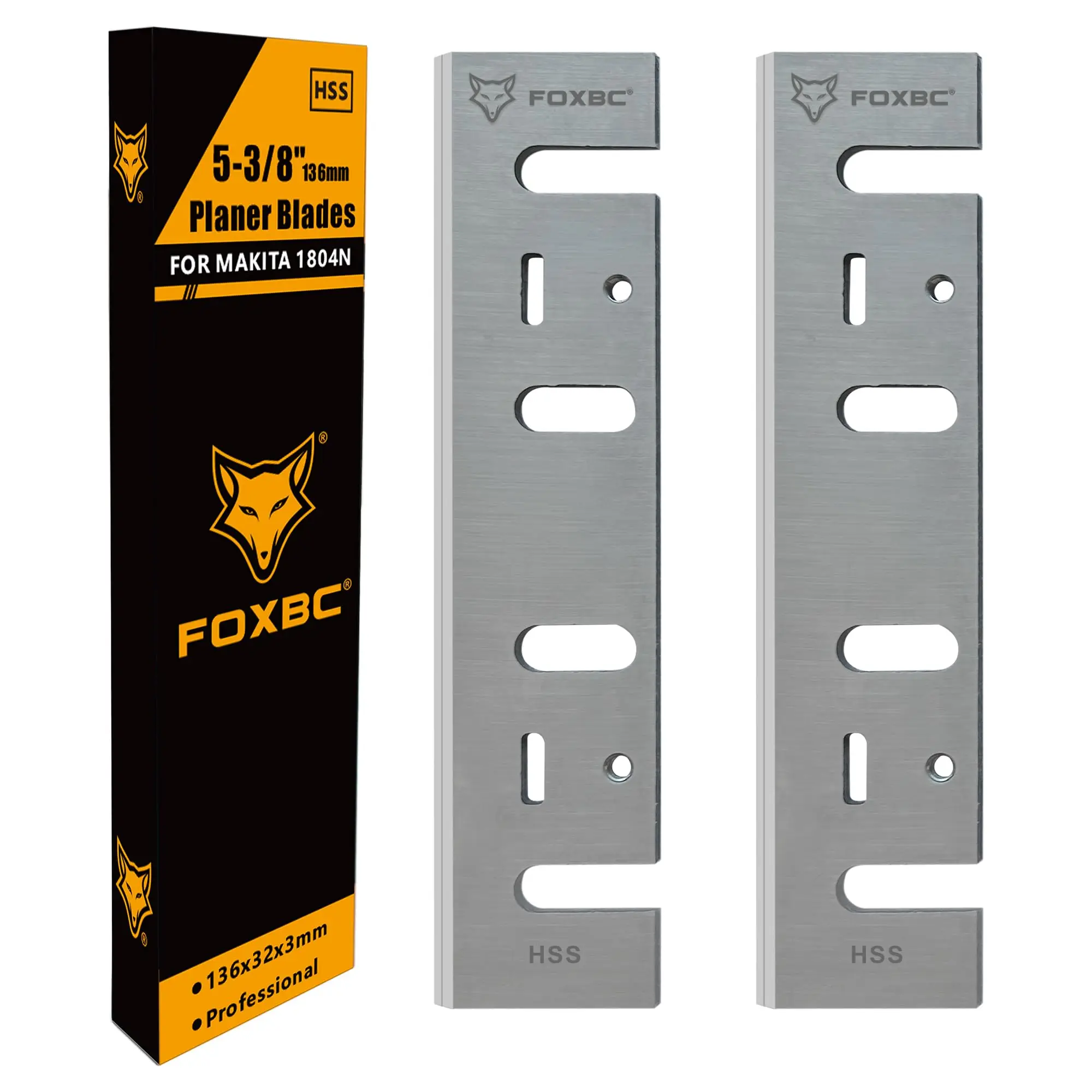 

FOXBC 2pcs 136x32x3mm HSS Planer Blades for Makita 804N Planer