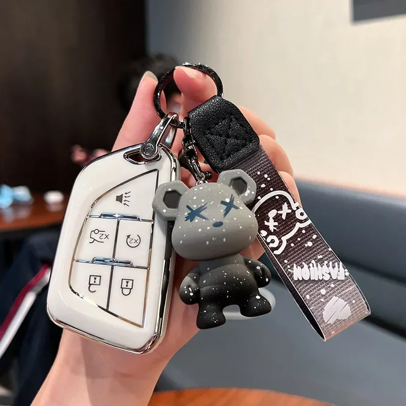 2024 Высококачественная серия 4/5 кнопок для автомобильного ключа, чехол для Cadillac CT4 CT5 чехол C8 Corvette 2020 2021 Escalade, автомобильные аксессуары