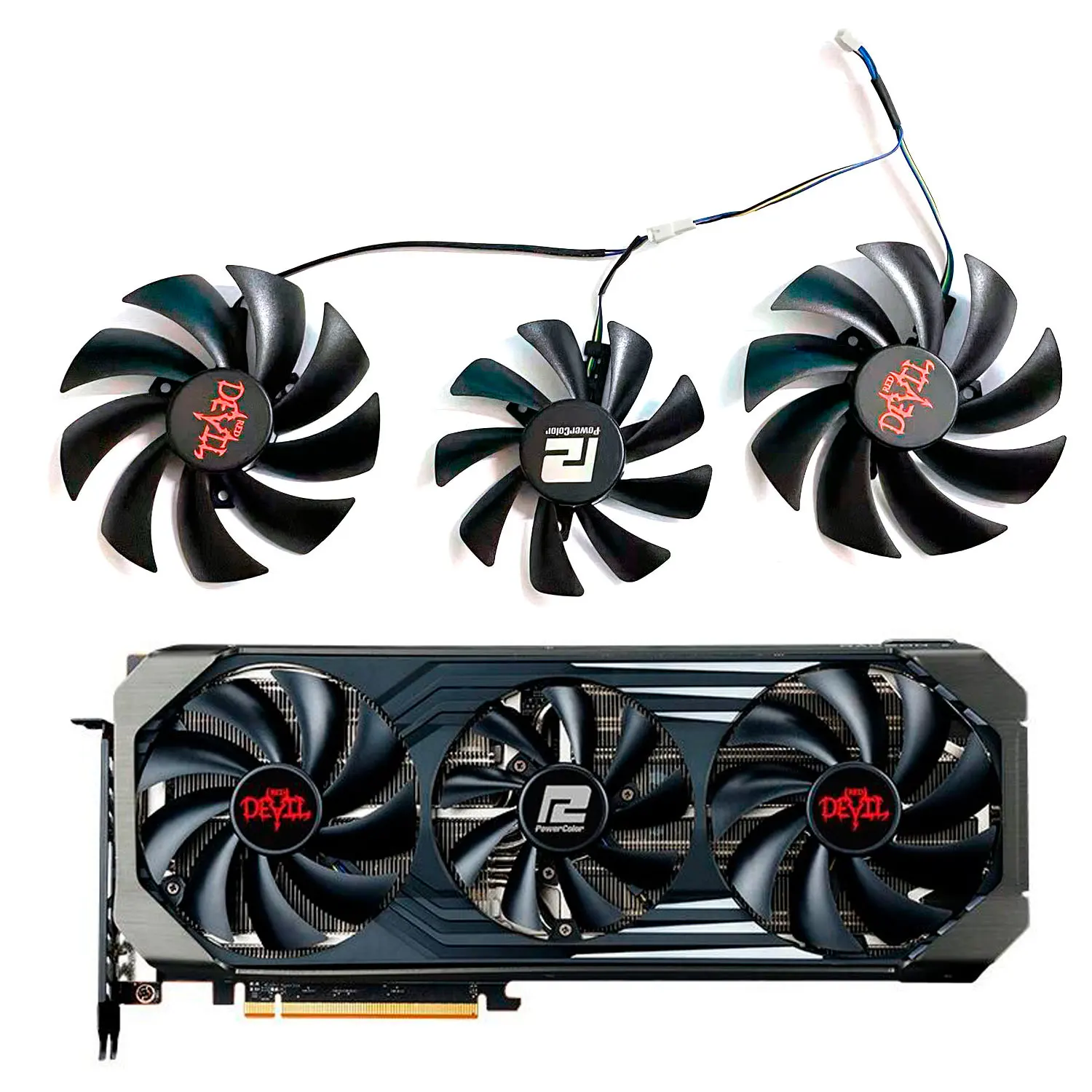 

New For POWERCOLOR Radeon RX6700XT 6750 6750XT 6800 6800XT 6900XT 6950XT Red Devil OC Graphics Card Replacement Fan