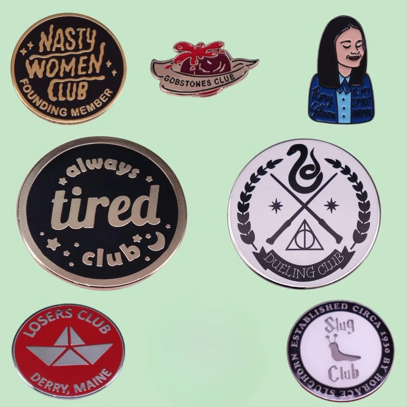 Superior Quality Round Always Tired Losers Slug Club Brooches Badges Enamel Pin for Clothes Jacket Lapel Jewelry Gift for Friend