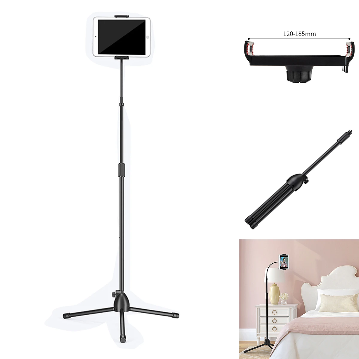 

Tablet Mobile Phones Holder Bracket Telescopic Folding Tripod Fit for 3.5-10.5 Inch Smartphone Flat Hose Adjusting Floor Stand