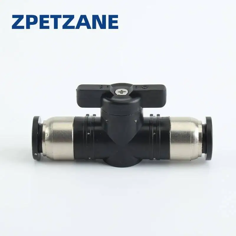 2pcs BUC Pneumatic Hand Valve Switch Quick Fittings Joint Adapter Push Lock 2-way Plug-in Air Control Hose Connection