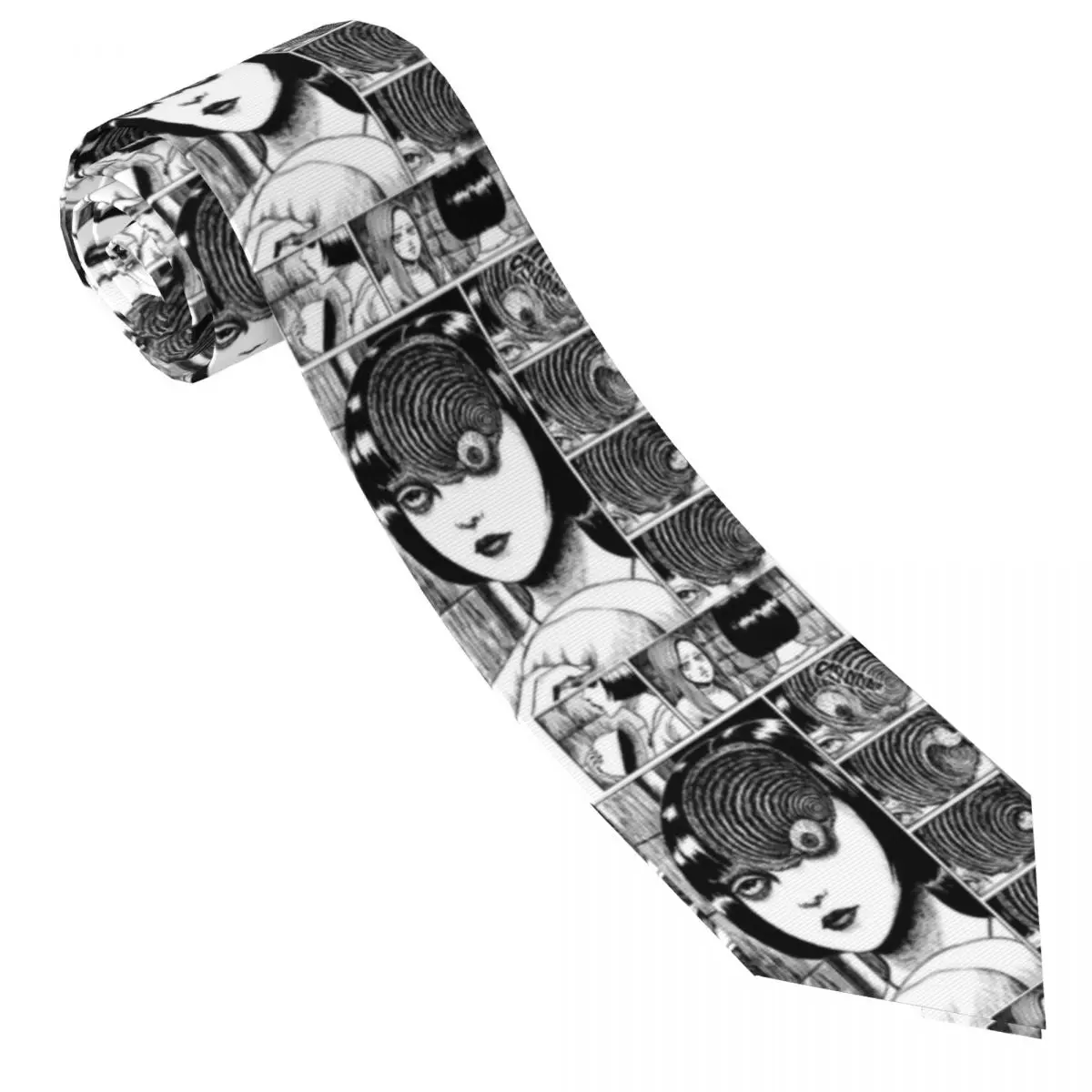 

Men's Tie Uzumaki Horror Manga Neck Ties Japan Anime Vintage Cool Collar Tie Graphic Wedding Quality Necktie Accessories