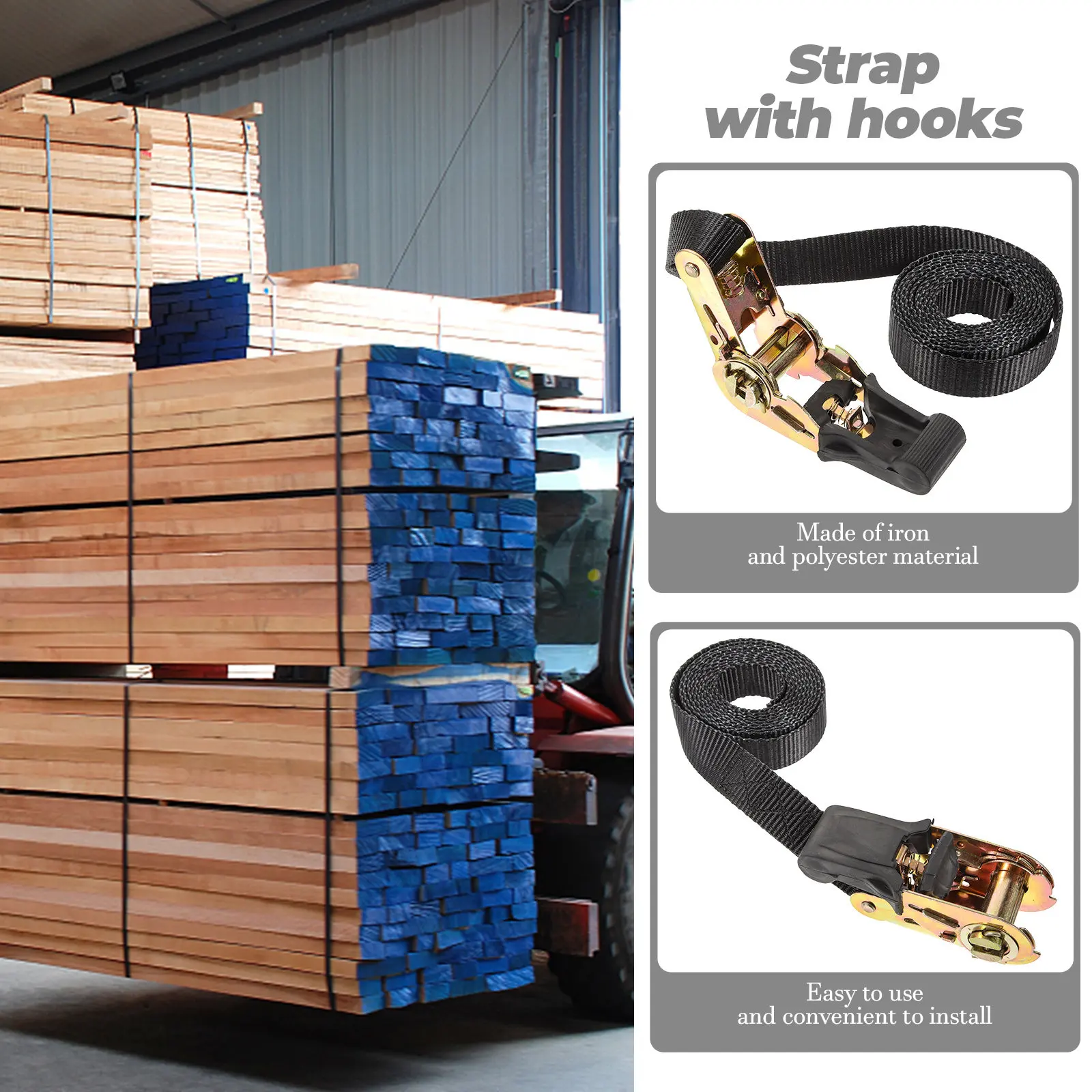 

Endless Ratchet Tie Down Strap Heavy Duty Polyester Cargo Strap for Truck Trailer Pickup Car Securing Rope Tie Down