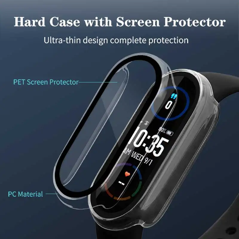 Custodia a copertura totale per Xiaomi Mi Band 7 NFC 6 5 4 3 wrisband Screen Protector custodia protettiva Ultra sottile per PC per MI Band