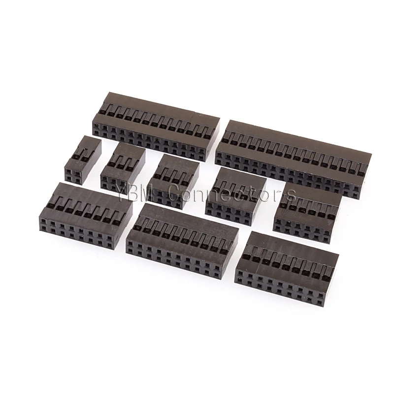 50PCS Hot Sale Dupont Plastic Shell 2.54mm Double Row Dupont Connector 2P/3P/4P/5P/6P/7P/8P/9P/10P 2*4pin/2*5pin Housing