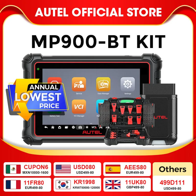 Autel MP900-BT KIT Diagnostic Scanner Automotive OBD1 OBD2 Scan Tools DoIP CANFD MP900 BT OE ECU Coding Updated of MP808BT Pro