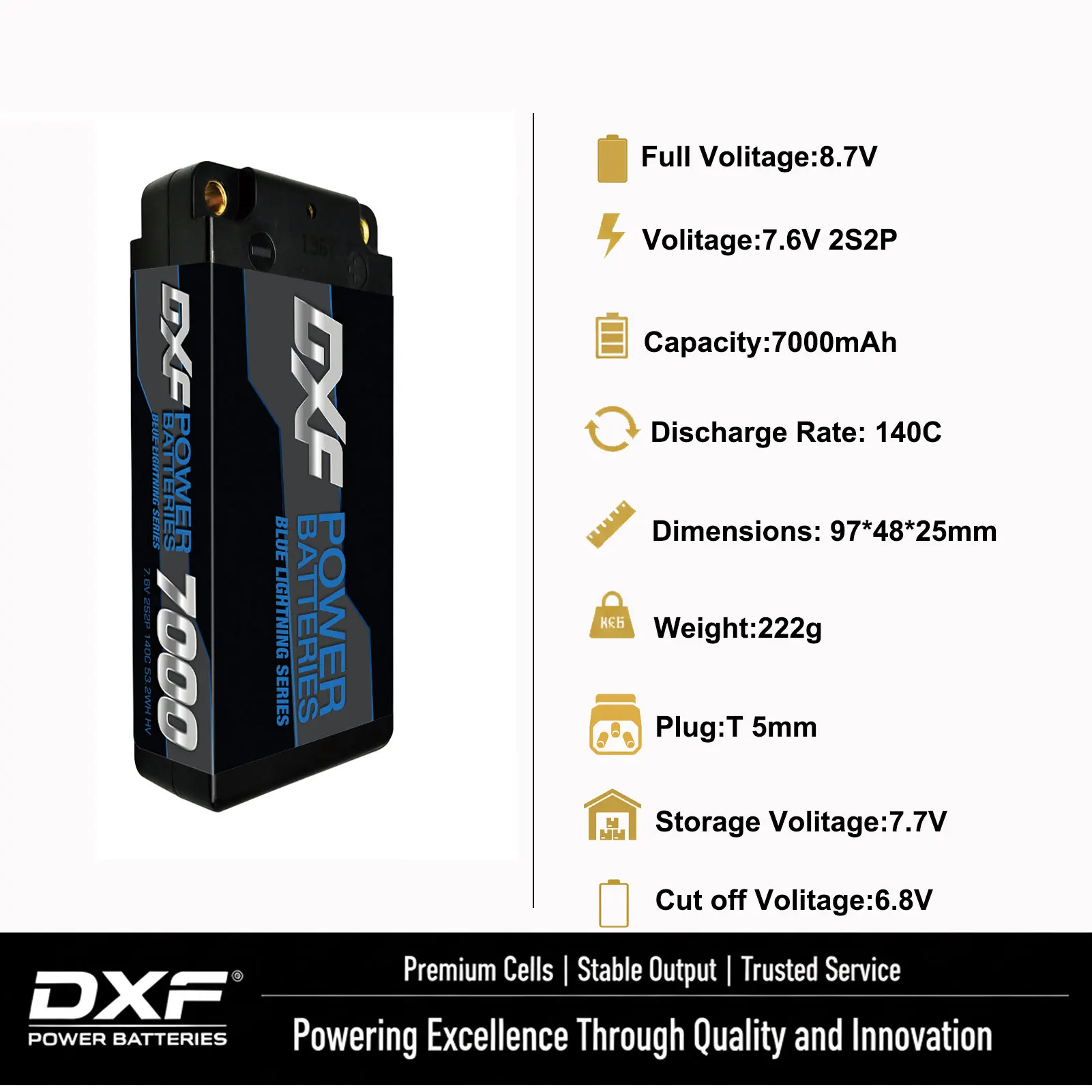 DXF Battery Lipo 2s 3s 4s LCG ULCG Shorty HV EFRA NGP 4400mAh 4800mAh 5200mAh 6300mAh 7000mAh 8000mAh 8400mAh 9200mAh 10000mAh