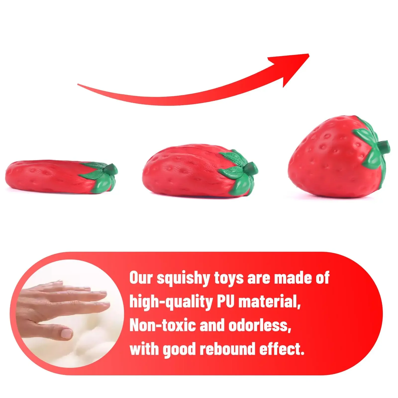 Motorcycle Jumbo Strawberry Squishy Toy 11.5×9CM Cream Scented Slow Rising Soft Squeeze Ball Stress Relief Fruit Fidget Toy