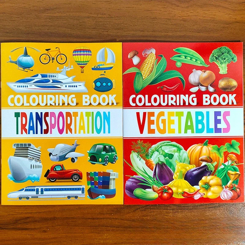 Libros de colorear para niños, libro de Graffiti de dibujos animados, pintura, libro de Color inglés para niños de 2 a 6 años, libro para colorear con iluminación artística