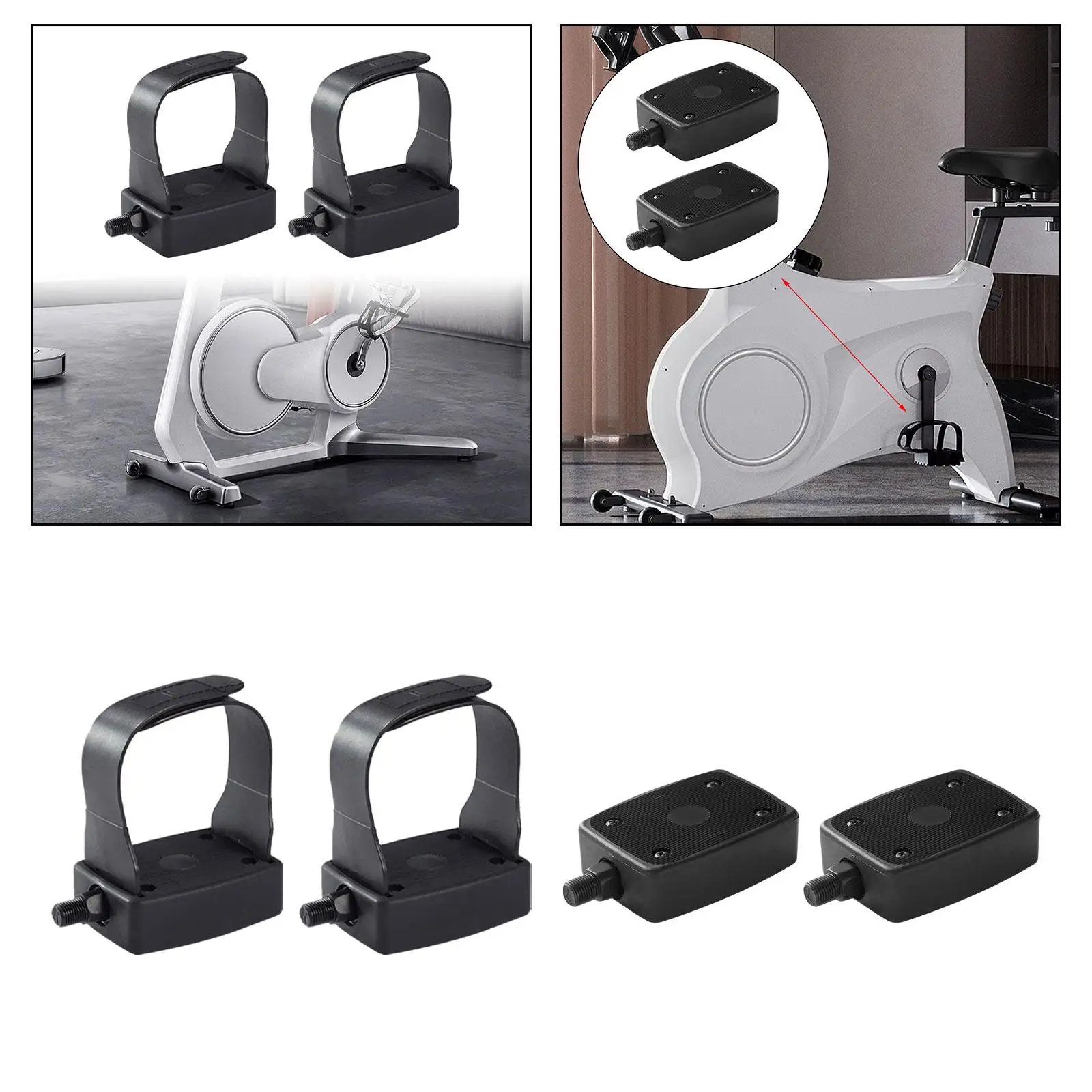 Exercise Bike Pedal Indoor Non Slip 1/2 inch Spindle Stationary Bike Pedal