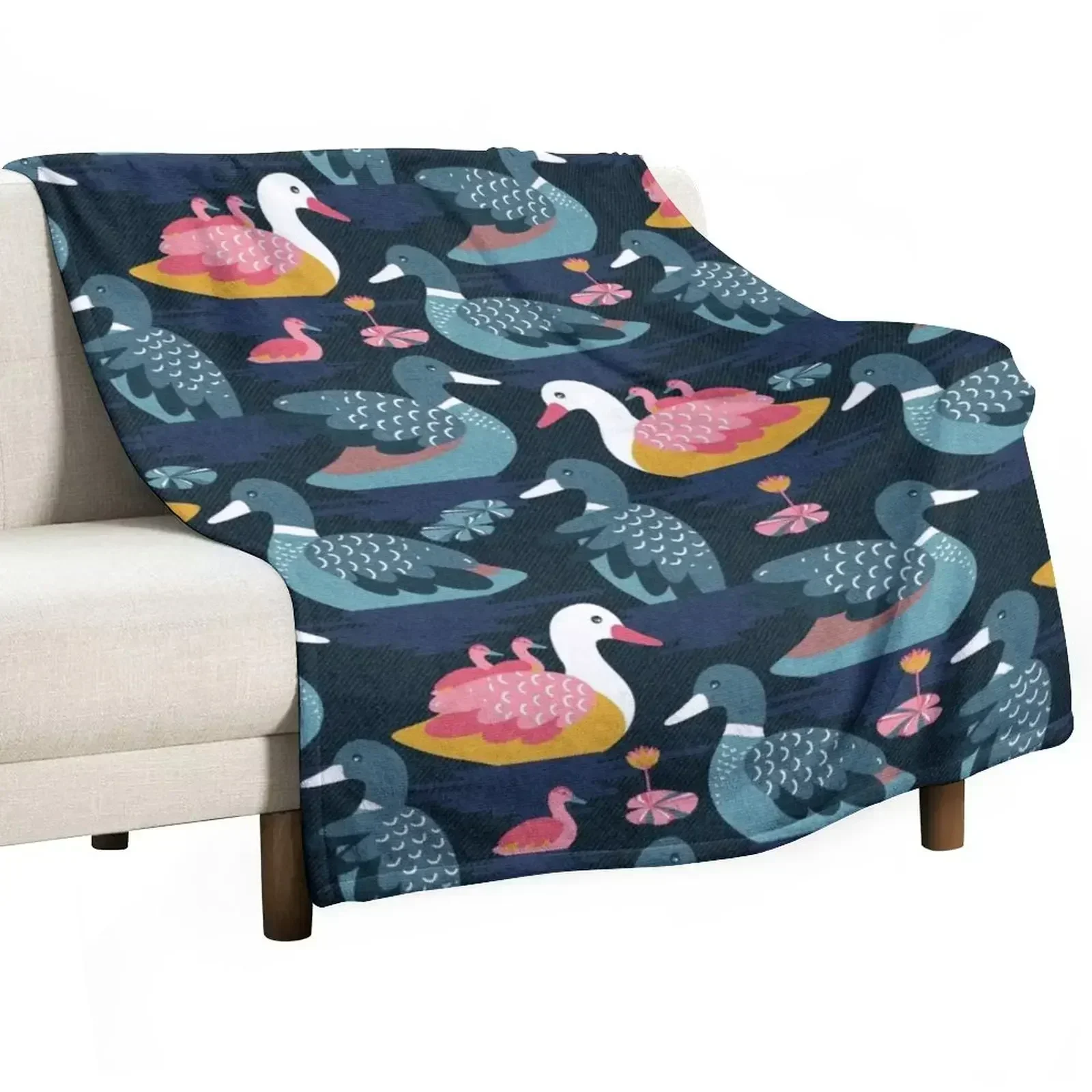 Ducks and ducklings everywhere Throw Blanket Kid'S manga Thermals For Travel Soft Beds Picnic Blankets