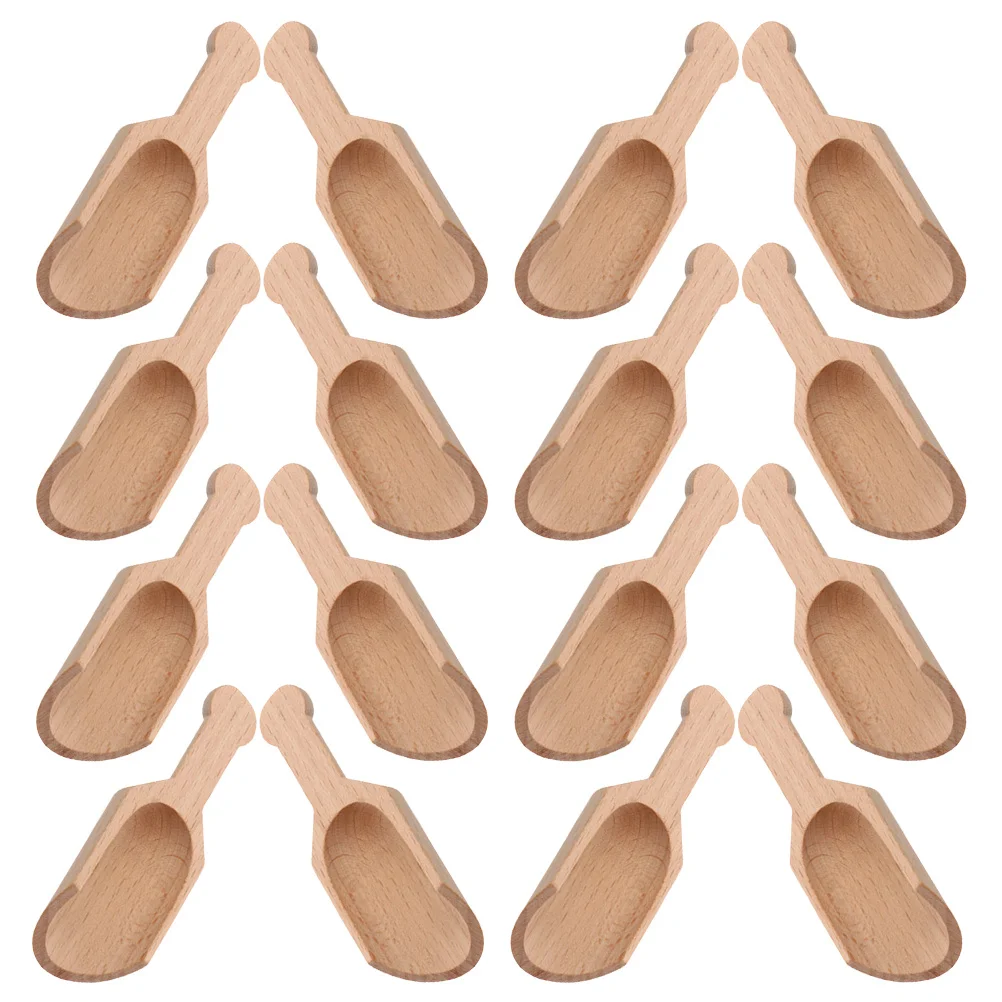 

16Pcs 3.14 Inch Wooden Measuring Scoops Crafted from Beechwood for Tea Spice Powder Salt Dessert Jam Yogurt Elegant Kitchen Bath