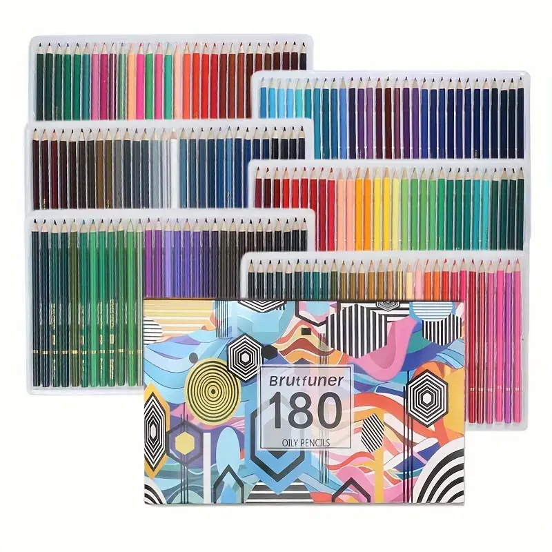 Brutfuner 48/72/120/160/180 Farben Ölfarbstift-Set für Kunstzeichnungen, Spezialfarbstifte – Detail 1