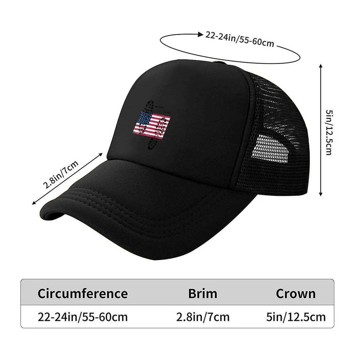 Fake Friends No Trust American Flag Distressed Brush Graphic Mesh Baseball Cap Hip Hop