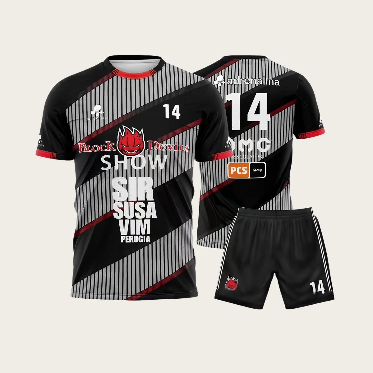 Sommer Neuer Stil 3D-Gedrucktes Perugia Volleyball-Set, Sport-T-Shirt, Shorts-Set, Komfortables Atmungsaktives Set, Familien-Outfit – Detail 6